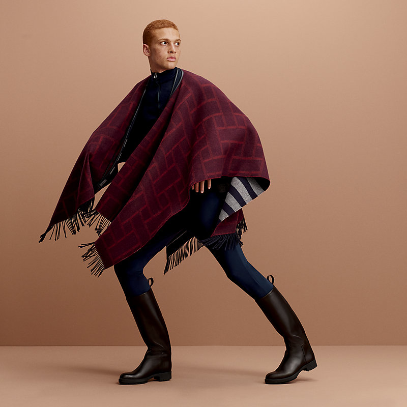 Quadrille poncho - Blue | Hermès Mainland China